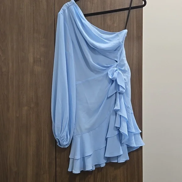 Michael Costello x REVOLVE-'Sunny' Mini Dress in Blue-Size Small - Picture 4 of 17